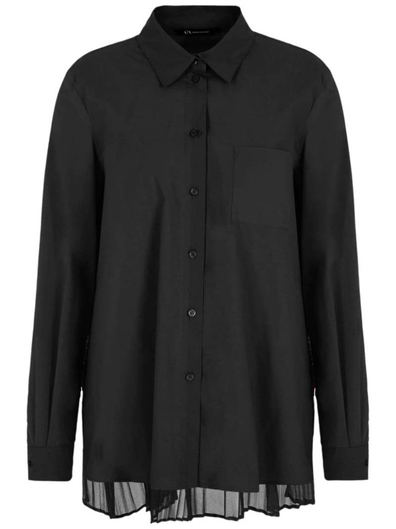 Armani Exchange pleated-panel long-sleeved shirt - Black von Armani Exchange