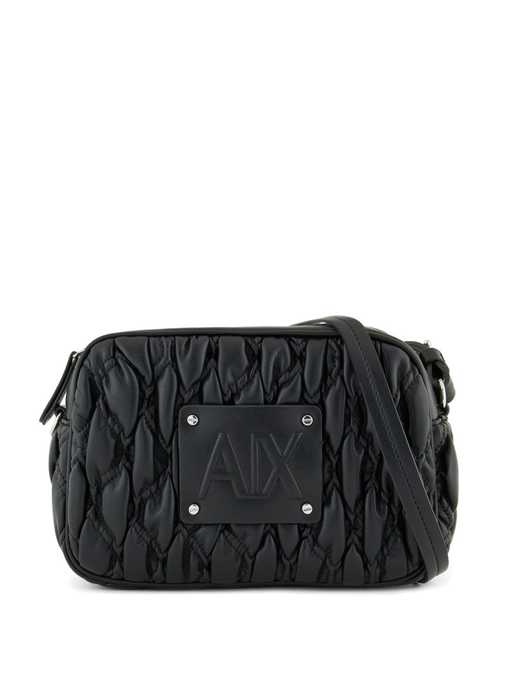 Armani Exchange quilted logo patch cross bag - Black von Armani Exchange