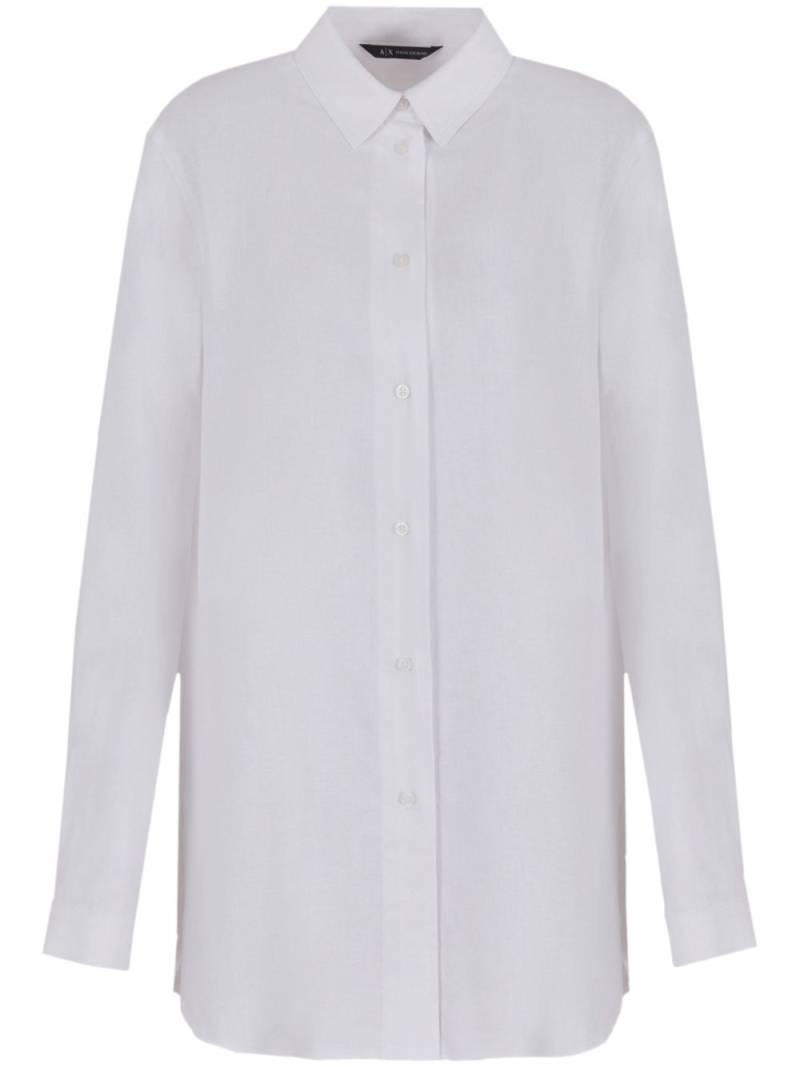 Armani Exchange slub linen-blend shirt - White von Armani Exchange