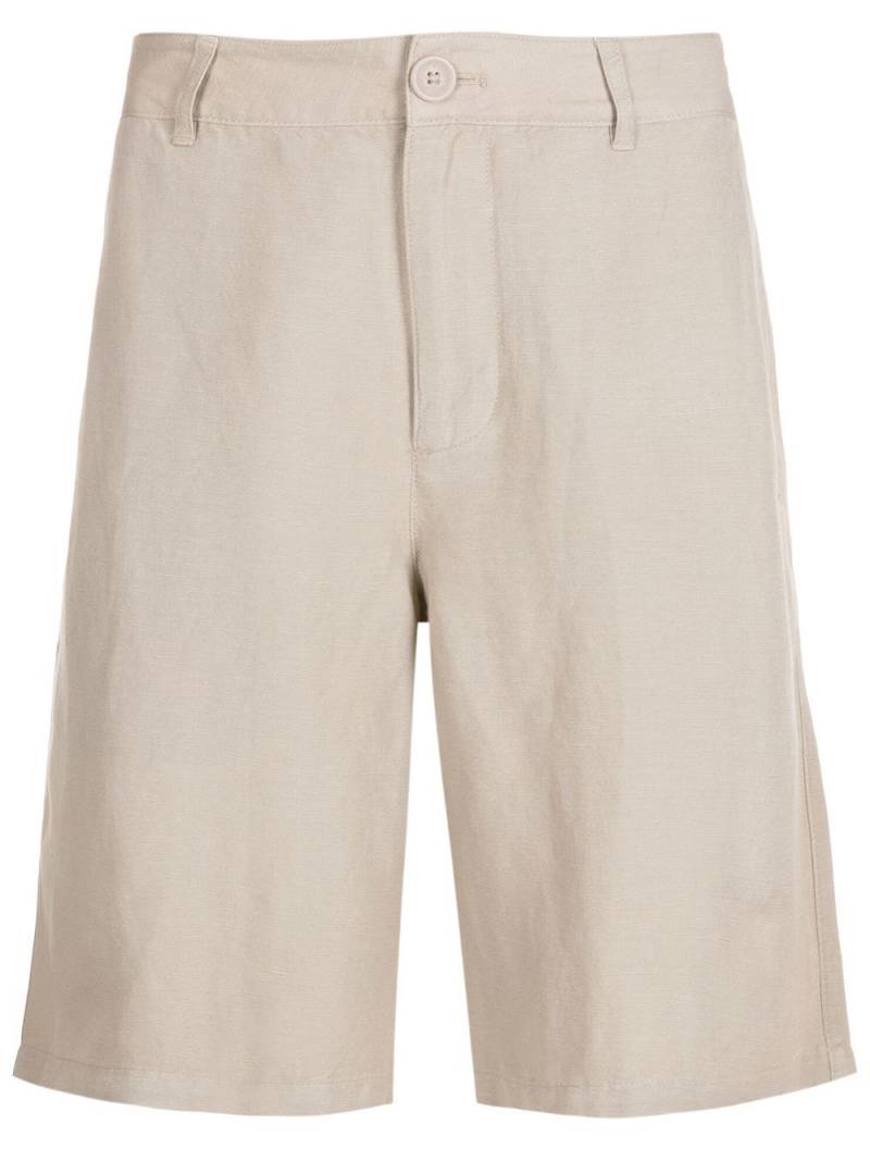 Armani Exchange straight-leg linen bermuda shorts - Neutrals von Armani Exchange