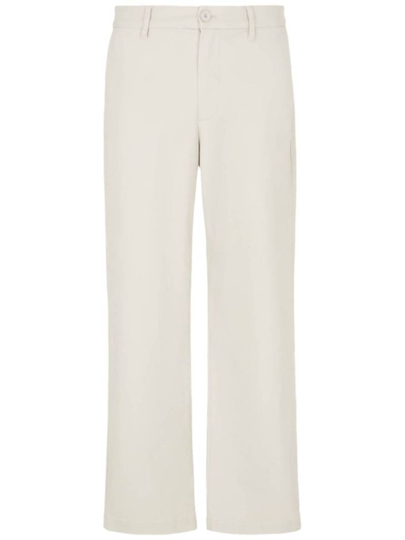 Armani Exchange stretch-cotton straight-leg trousers - Neutrals von Armani Exchange