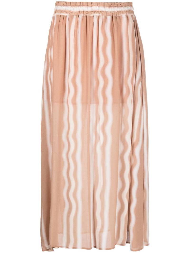 Armani Exchange stripe-pattern midi skirt - Neutrals von Armani Exchange