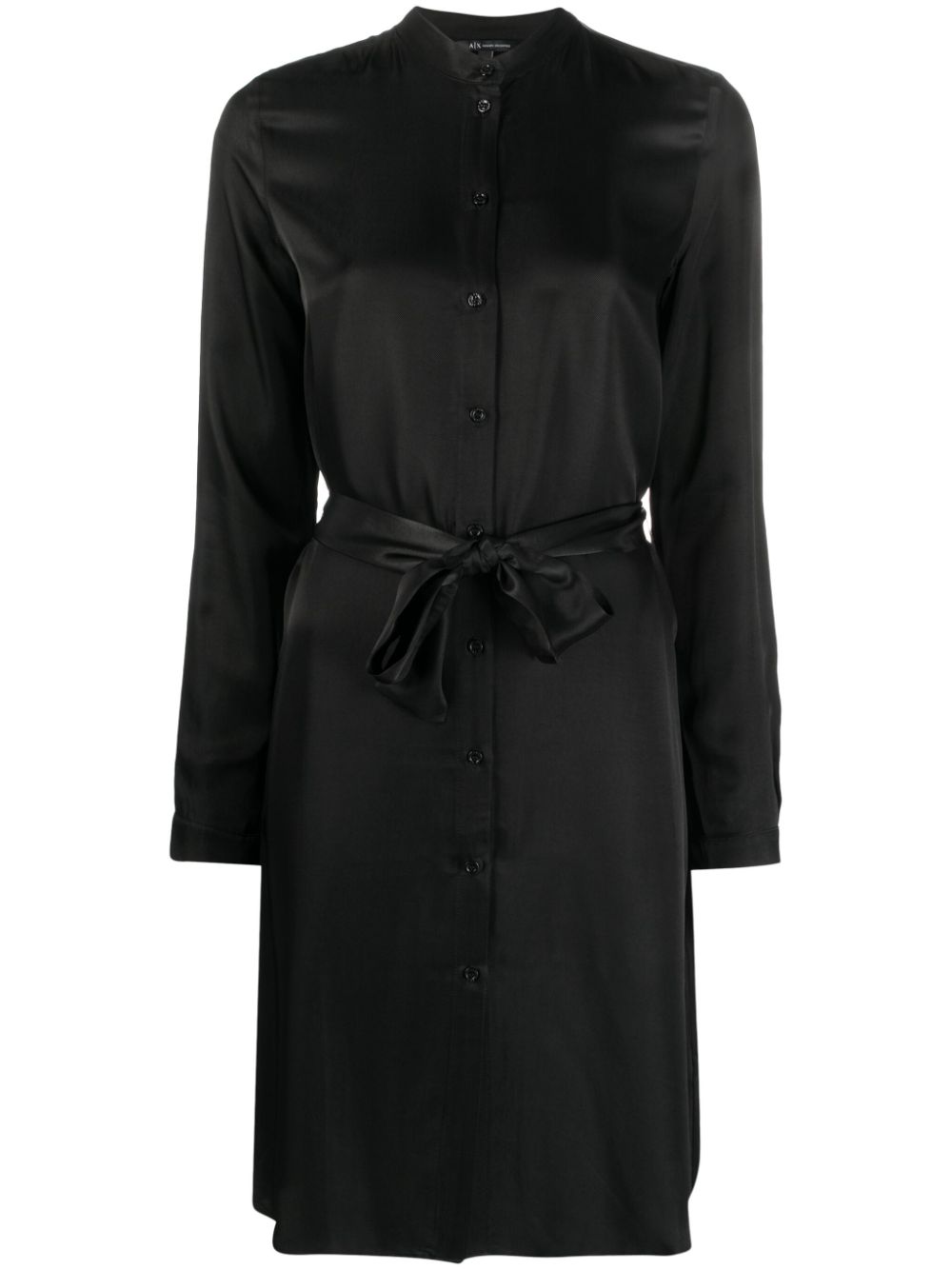 Armani Exchange tied-waist long-sleeve shirtdress - Black von Armani Exchange