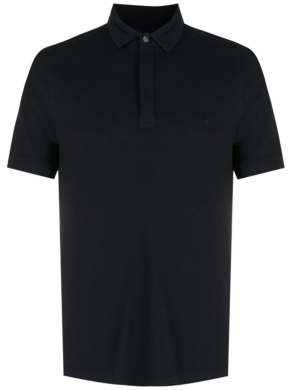 Armani Exchange tonal-logo slim-fit polo shirt - Black von Armani Exchange