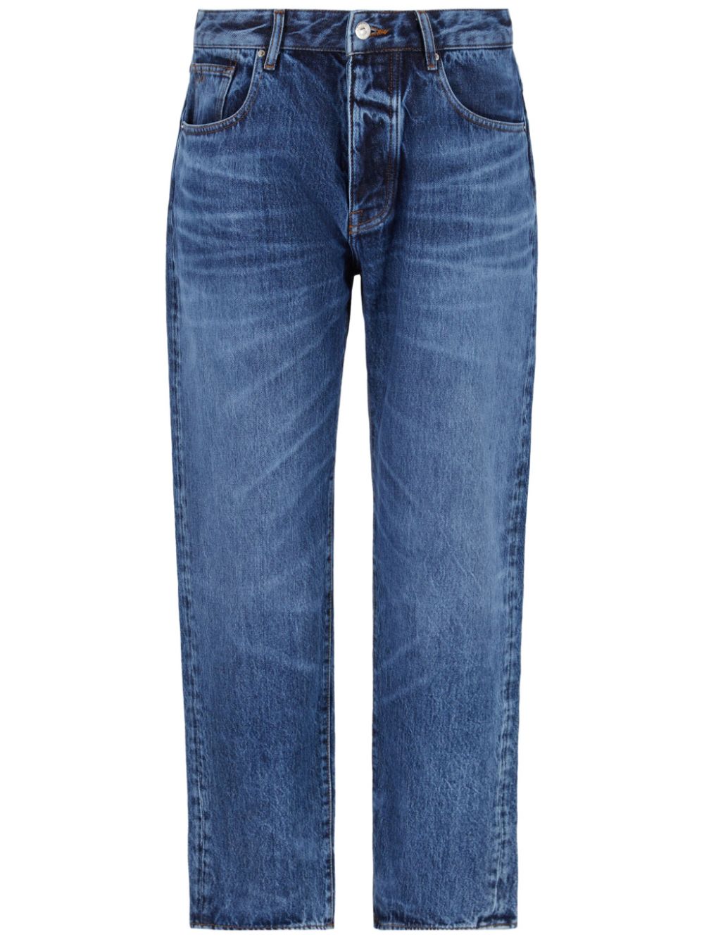 Armani Exchange whiskered tapered-leg jeans - Blue von Armani Exchange