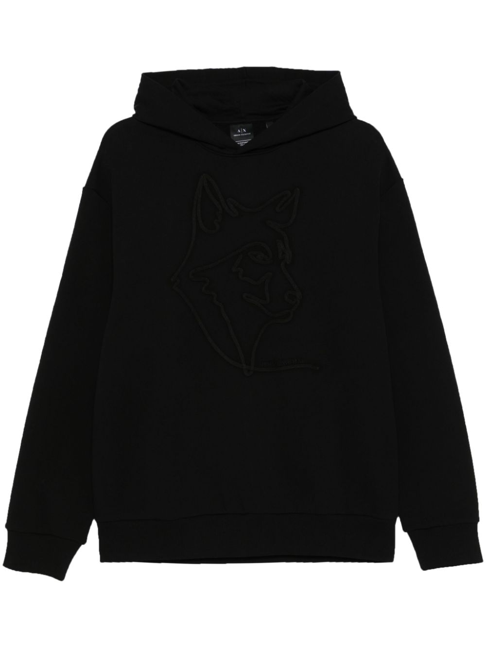 Armani Exchange wolf-embroidery hoodie - Black von Armani Exchange