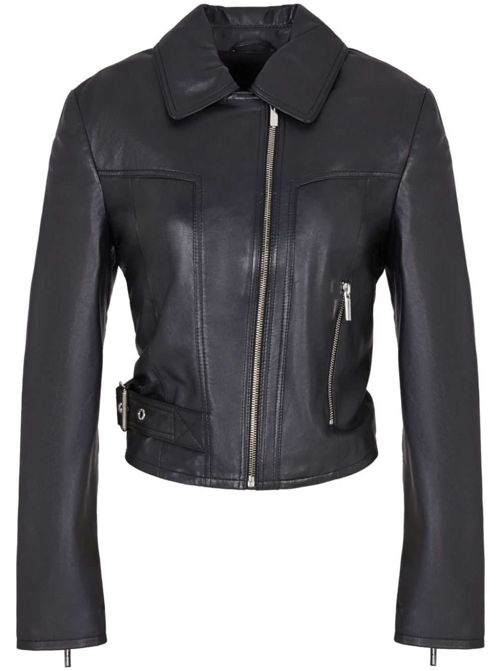 Armani Exchange zipped leather jacket - Black von Armani Exchange