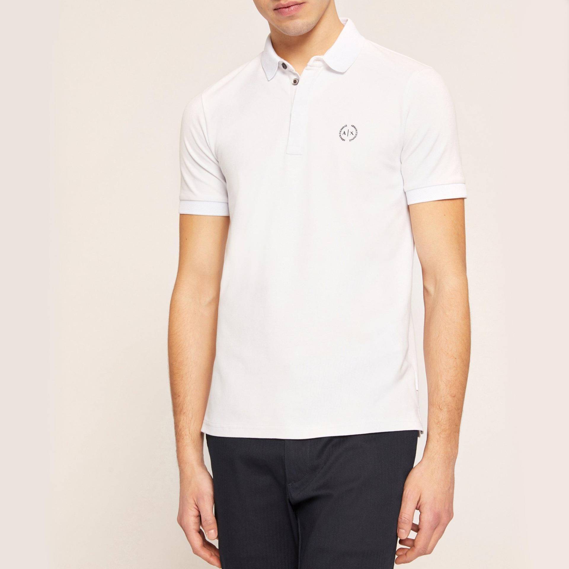 Armani Exchange - Poloshirt, Modern Fit, kurzarm, für Herren, Weiss, Größe L von Armani Exchange