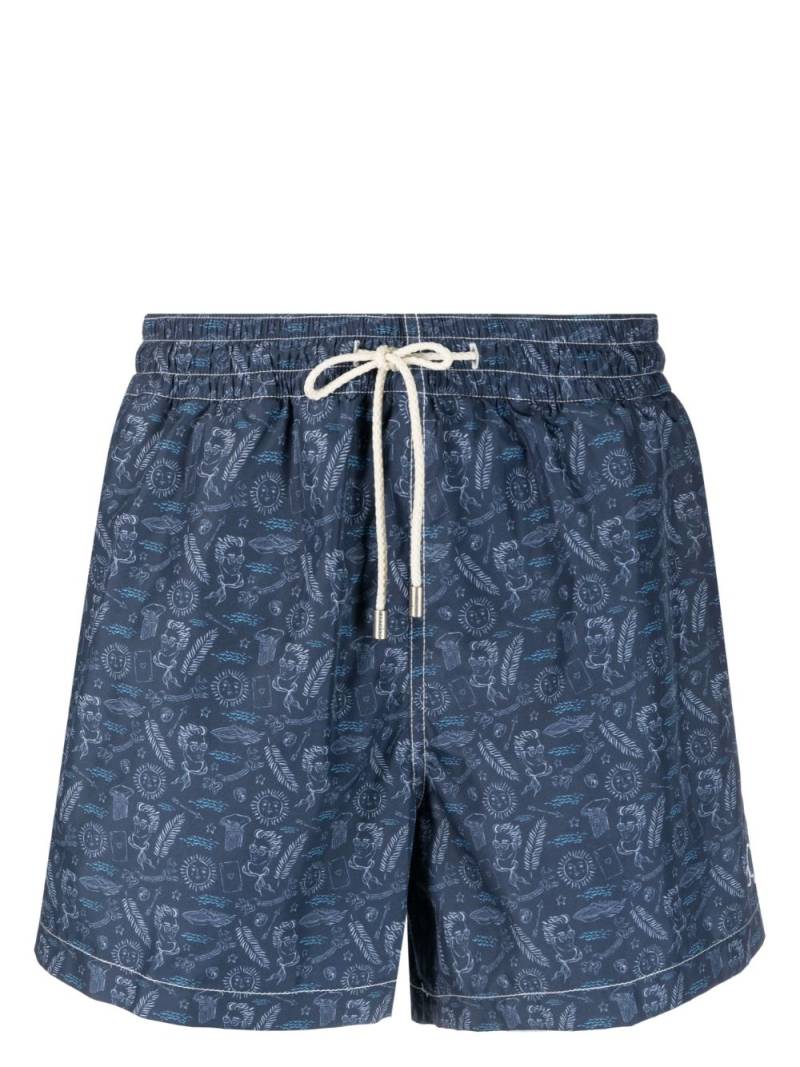 Arrels Barcelona x Jordi Labanda In Summer We Trust swim shorts - Blue von Arrels Barcelona