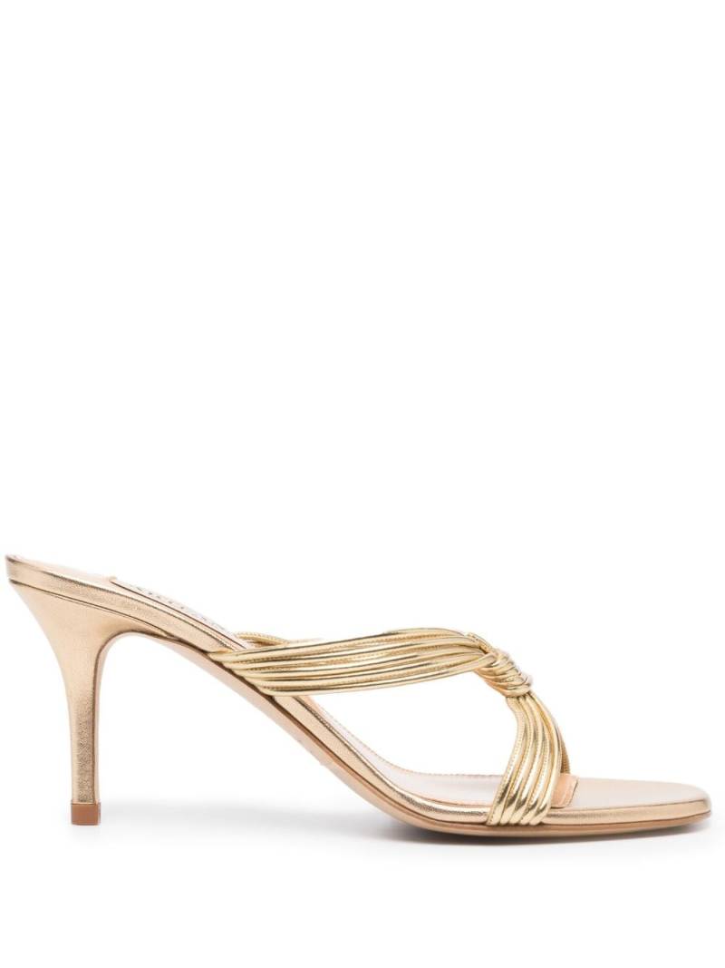 Arteana Capri 75mm metallic mules - Gold von Arteana