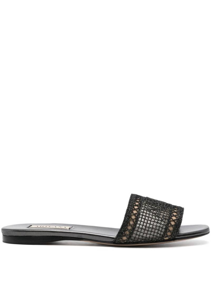 Arteana Roma lurex mesh slides - Black von Arteana