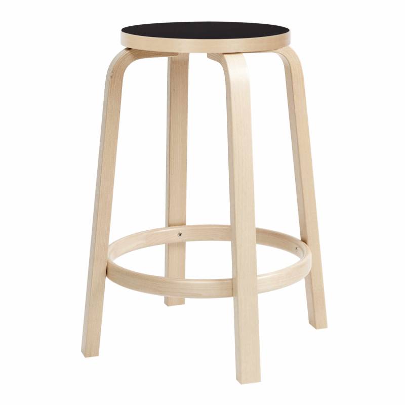 Bar Stool 64 Barhocker, Höhe 65 cm, Farbe schwarz-natural von Artek