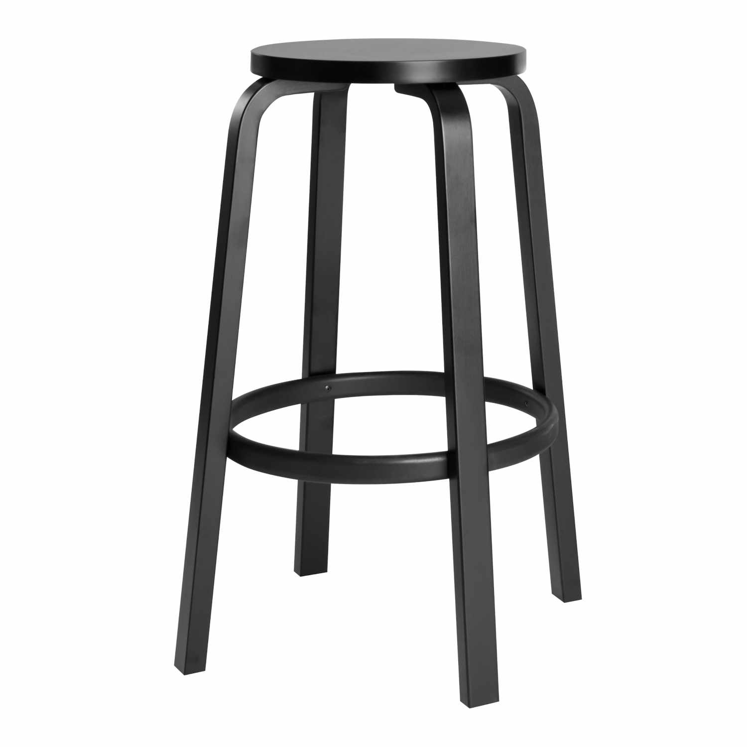 Bar Stool 64 Barhocker, Höhe 75 cm, Farbe schwarz lackiert von Artek