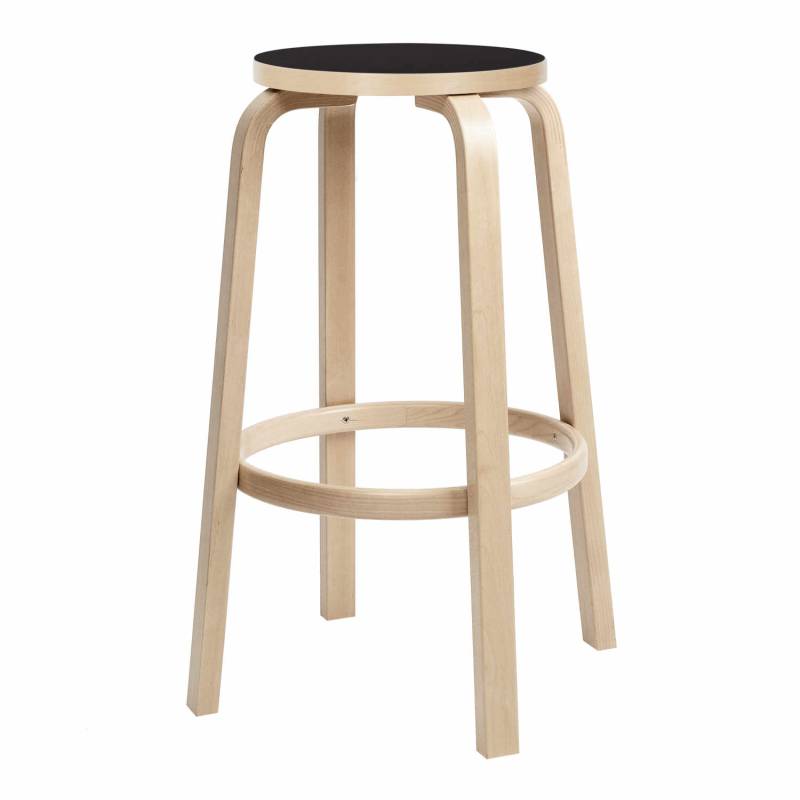 Bar Stool 64 Barhocker, Höhe 75 cm, Farbe schwarz-natural von Artek