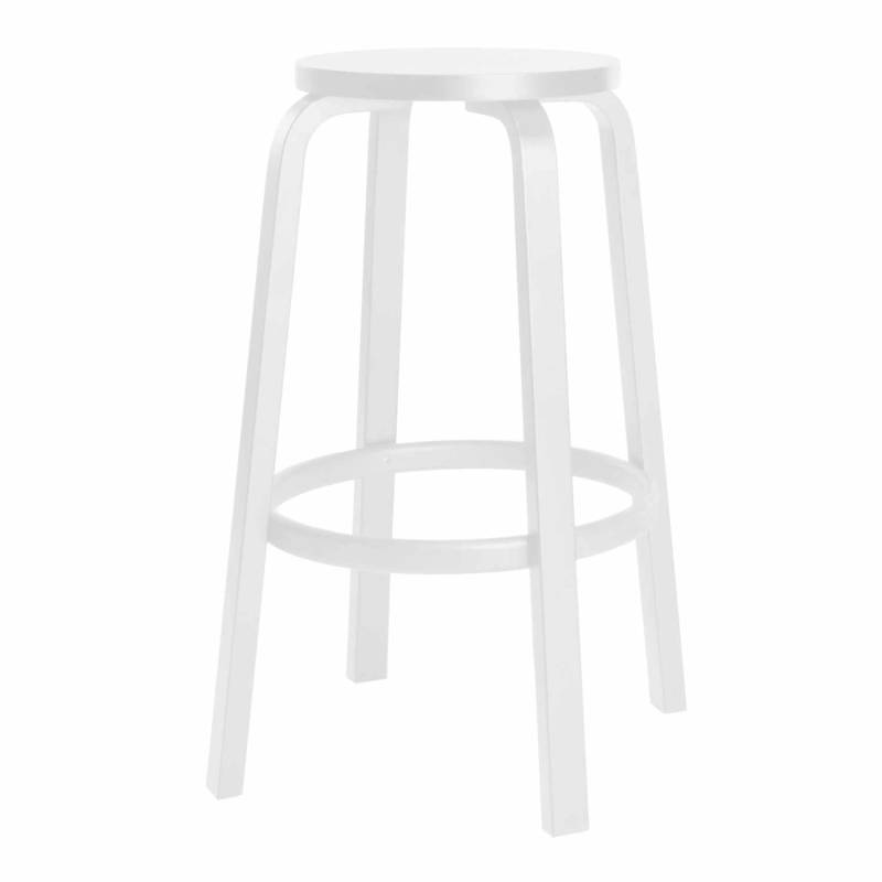 Bar Stool 64 Barhocker, Höhe 75 cm, Farbe weiss lackiert von Artek