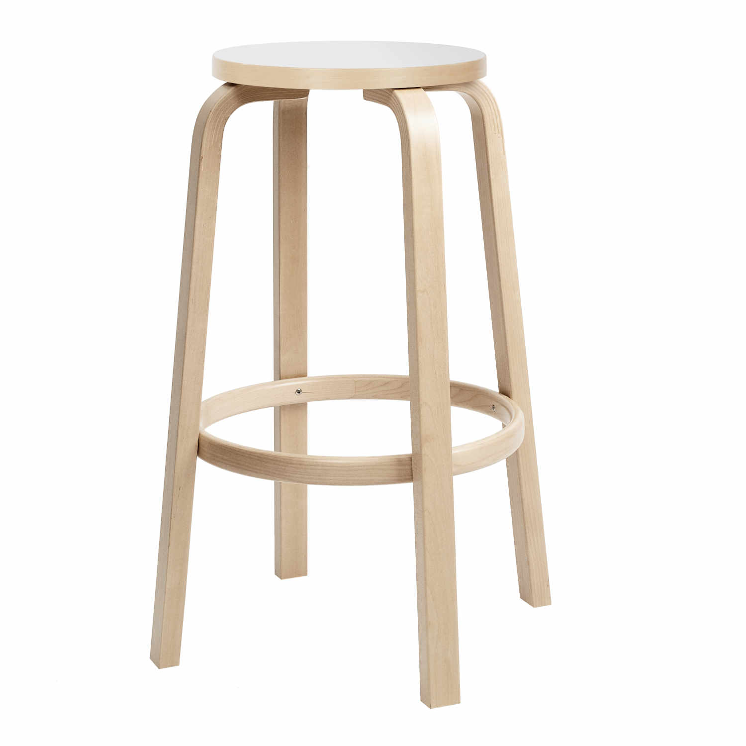 Bar Stool 64 Barhocker, Höhe 75 cm, Farbe weiss-natural von Artek