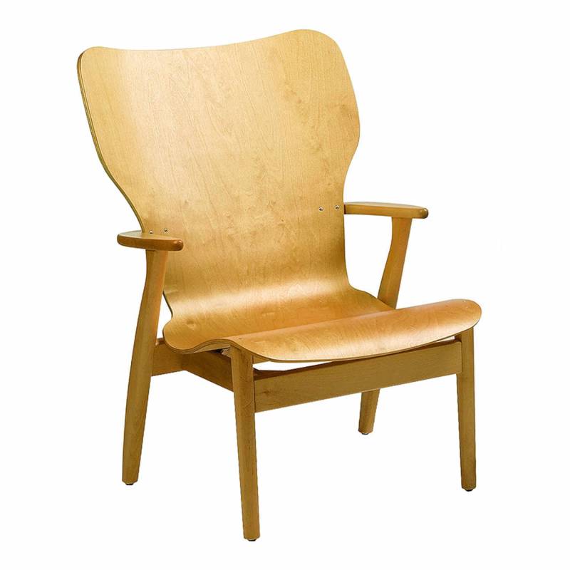 Domus Lounge Chair Wood Edition Sessel, Ausführung birke, honey-braun gebeizt von Artek