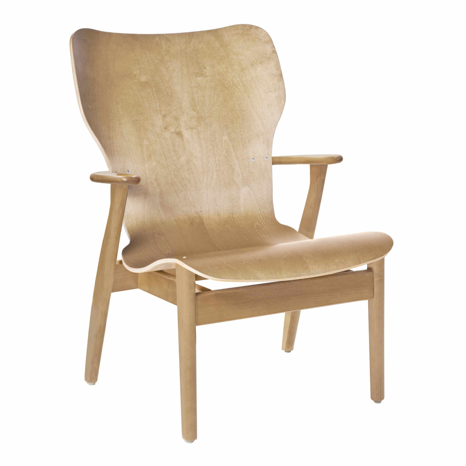 Domus Lounge Chair Wood Edition Sessel, Ausführung birke, natural lackiert von Artek