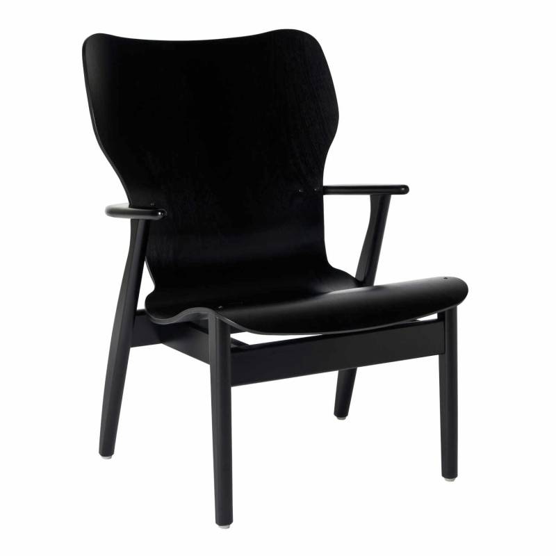 Domus Lounge Chair Wood Edition Sessel, Ausführung birke, schwarz gebeizt von Artek