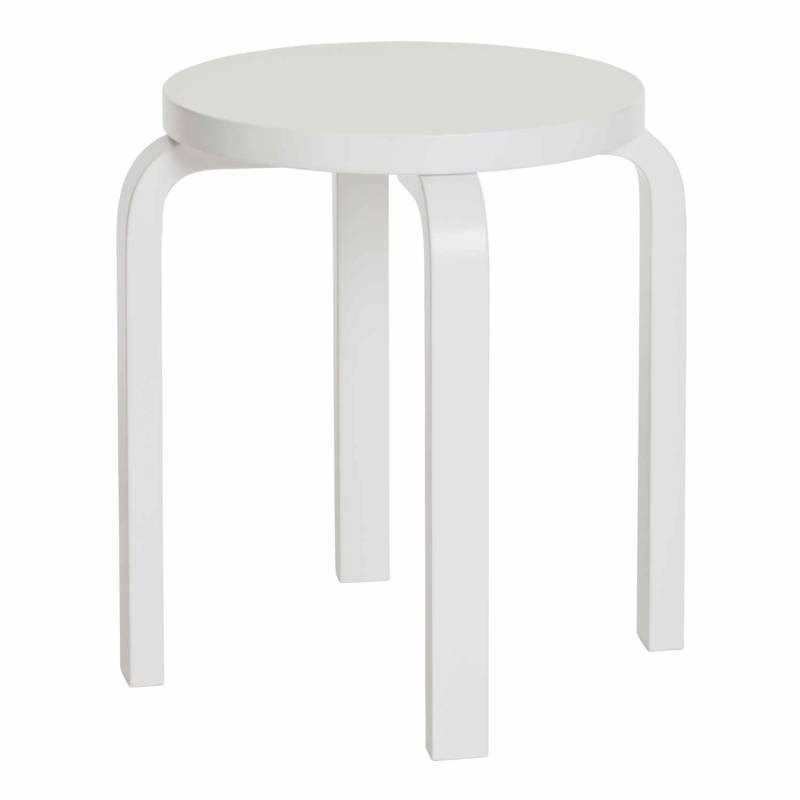 E60 Hocker, Ausführung sitz und beine weiss lackiert von Artek