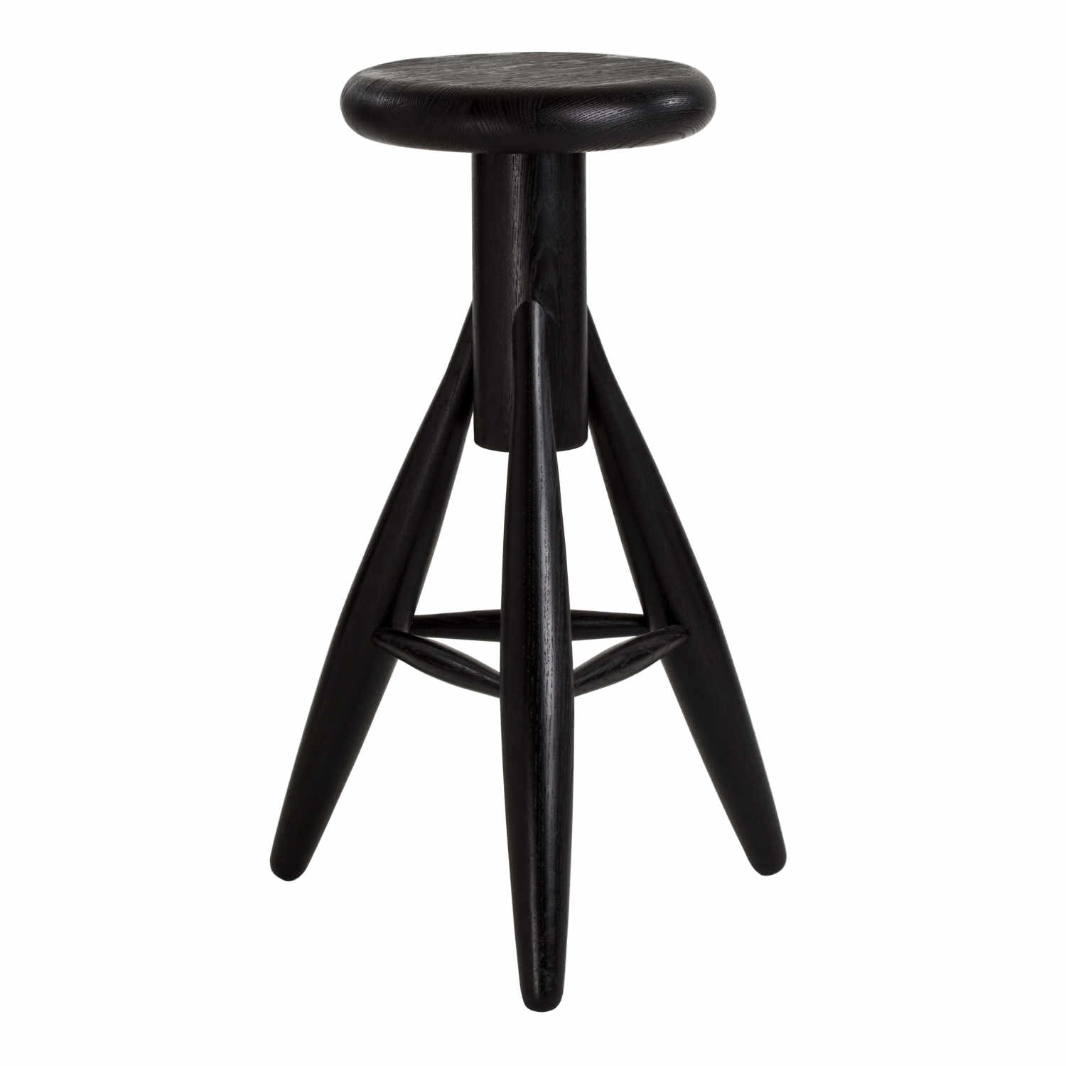 EA001 Rocket Barhocker, Farbe schwarz lackiert von Artek