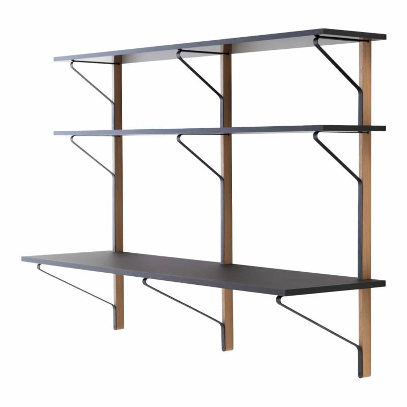 Kaari Wall Shelf with Desk Wandregal, Grösse b. 200 cm von Artek