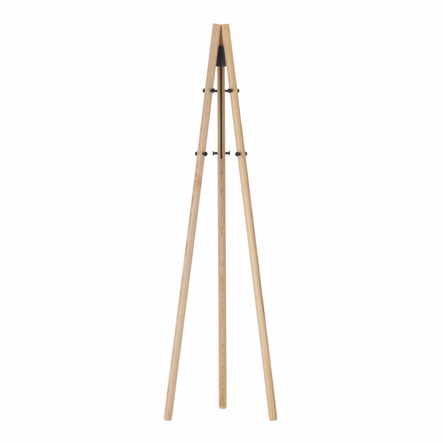 Kiila Coat Stand Garderobenständer, Ausführung natural lackiert, schwarze haken von Artek