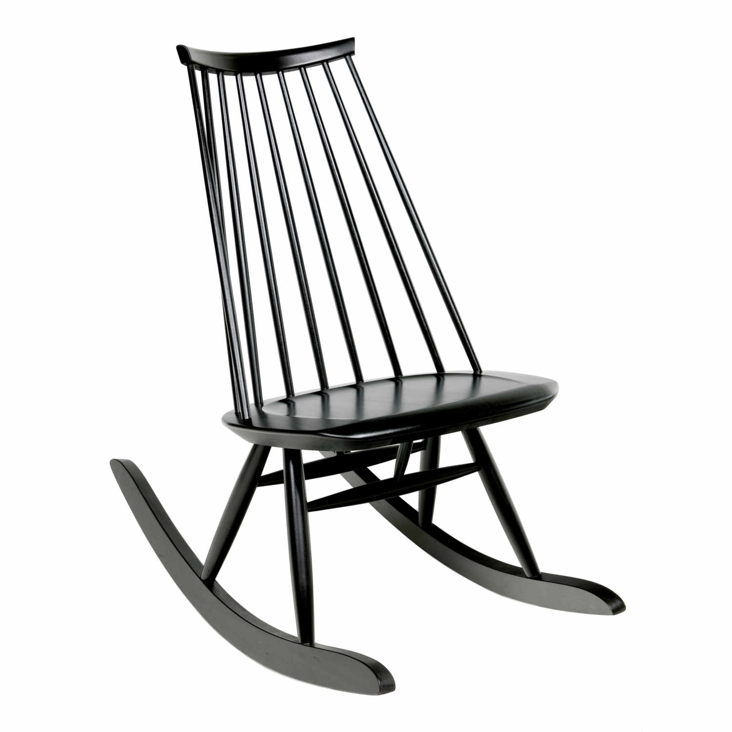 Mademoiselle Rocking Chair Schaukelstuhl, Farbe schwarz lackiert von Artek