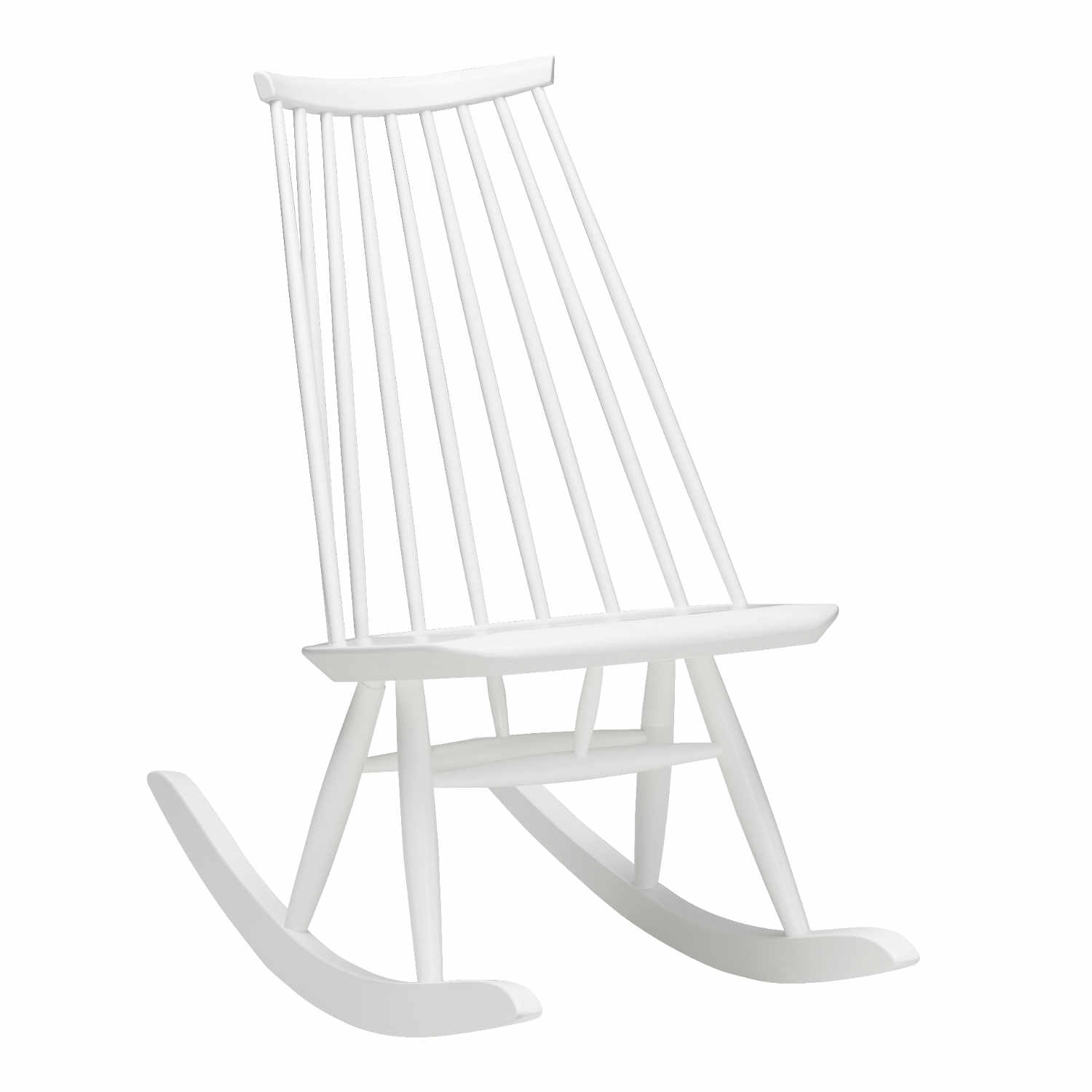 Mademoiselle Rocking Chair Schaukelstuhl, Farbe weiss lackiert von Artek