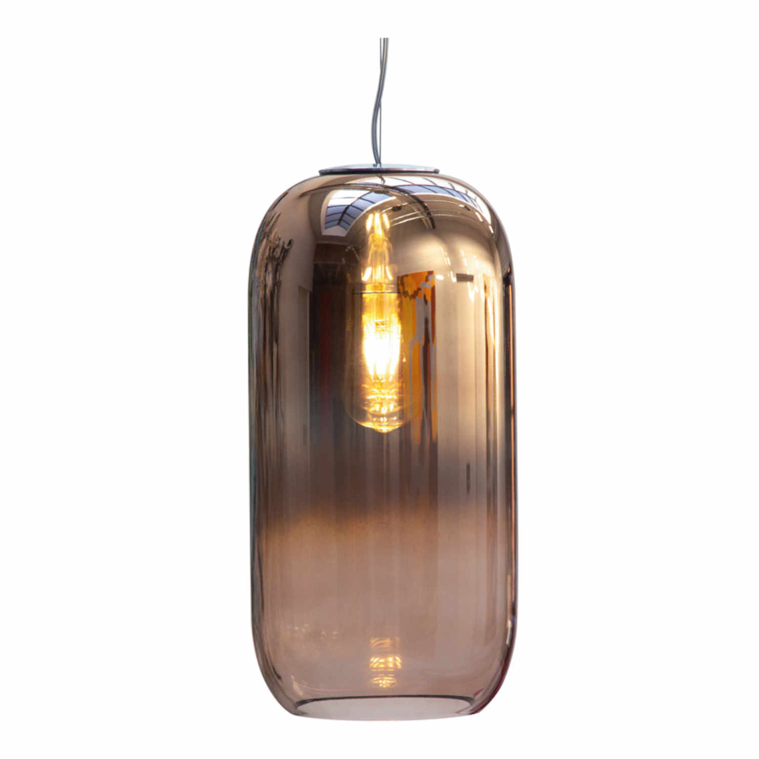 Gople Suspension Pendelleuchte, Diffusor bronze, Struktur schwarz von Artemide