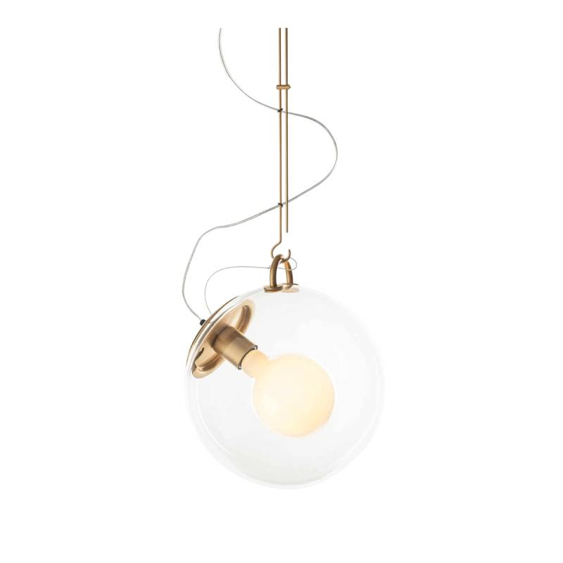 Miconos Suspension Pendelleuchte, Diffusor kristall, Struktur chrom poliert von Artemide