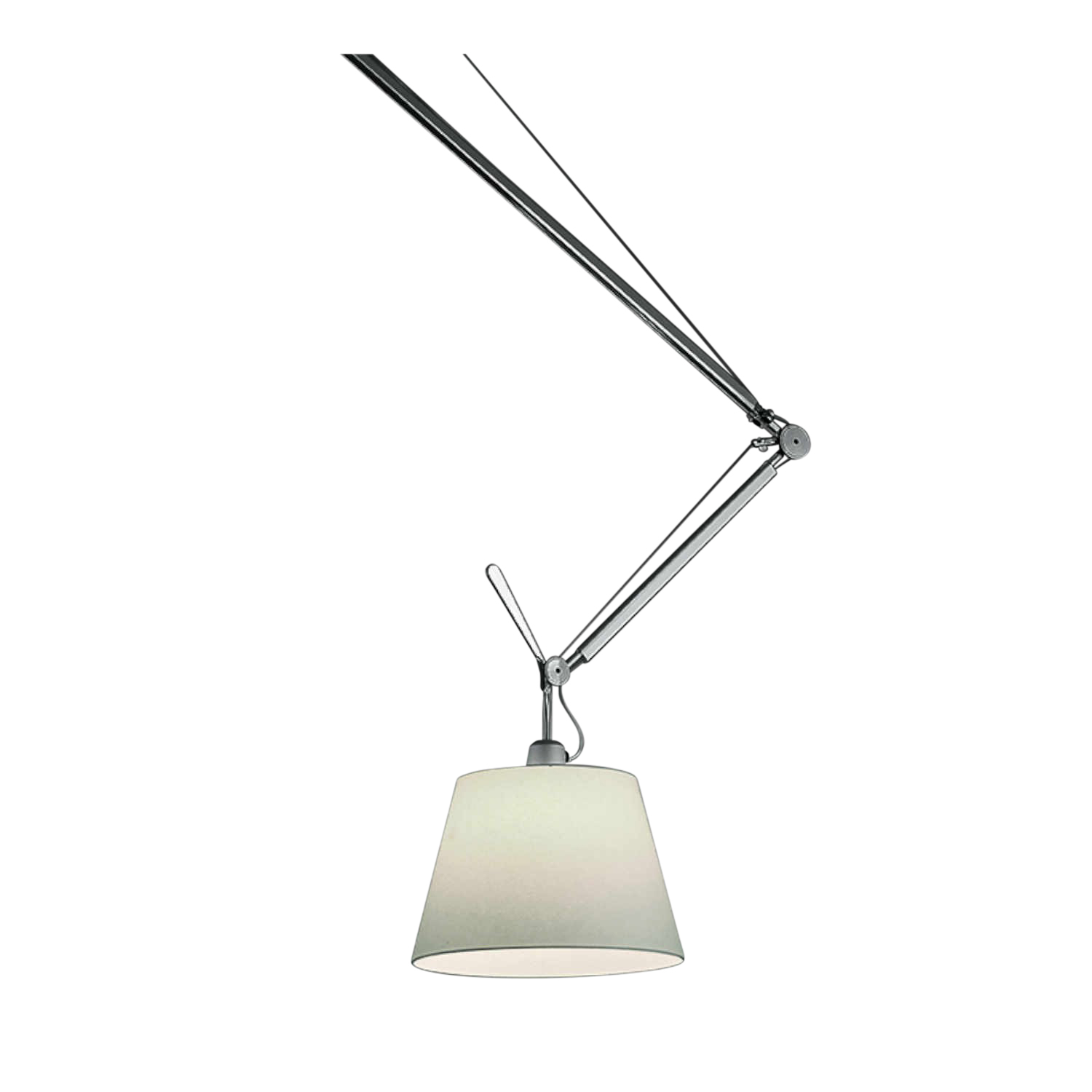 Tolomeo Decentrata Suspension Diffusor Pendelleuchte, Schirm pergamentpapier, Grösse Lampenschirm d. 24 cm von Artemide