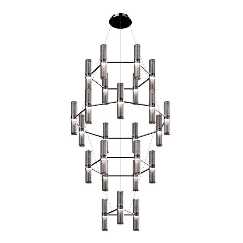 Zephyr Chandelier LED Hängeleuchte, Farbe schwarz von Artemide