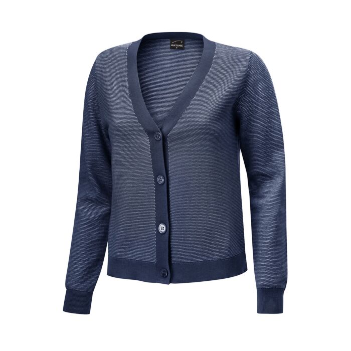 2 farbiger Cardigan mit Struktur und Knöpfen, navy, L von Artime