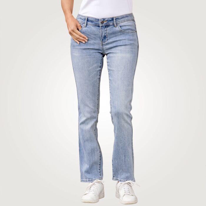 5-Pocket Damen Jeans in Stretch-Qualität, blue bleached, 34 von Artime