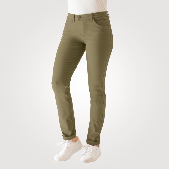 5-Pocket Hose Damen Stretch-Qualität, grün, 34 von Artime