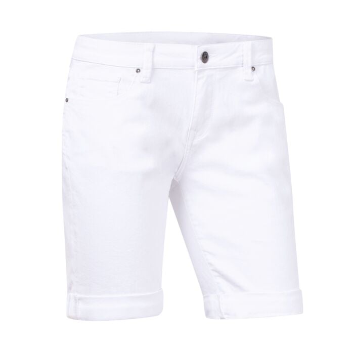 5-Pocket-Jeans-Shorts mit Umschlag, weiss, 40 von Artime