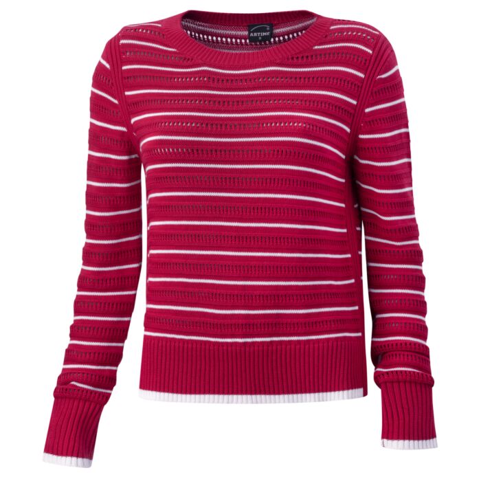 Ajourpullover mit feinem Streifenmuster für Damen Ajourpullover mit feinem Streifenmuster für Damen von Artime