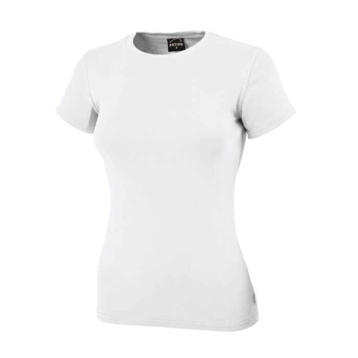 Angenehmes Rundhals Damen T-Shirt, weiss von Artime