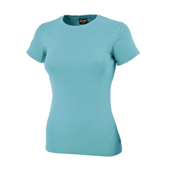 Angenehmes Rundhals Damen T-Shirt, türkis von Artime