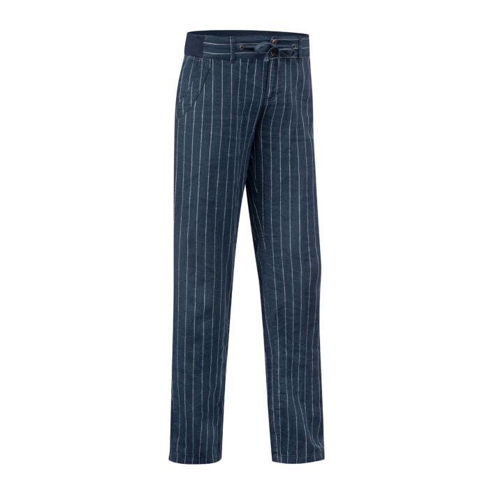 Gestreifte Leinen-Hose, navy, 44 von Artime