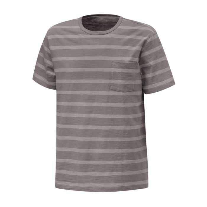 Gestreiftes Herren-T-Shirt aus Baumwolle, grau, XL von Artime