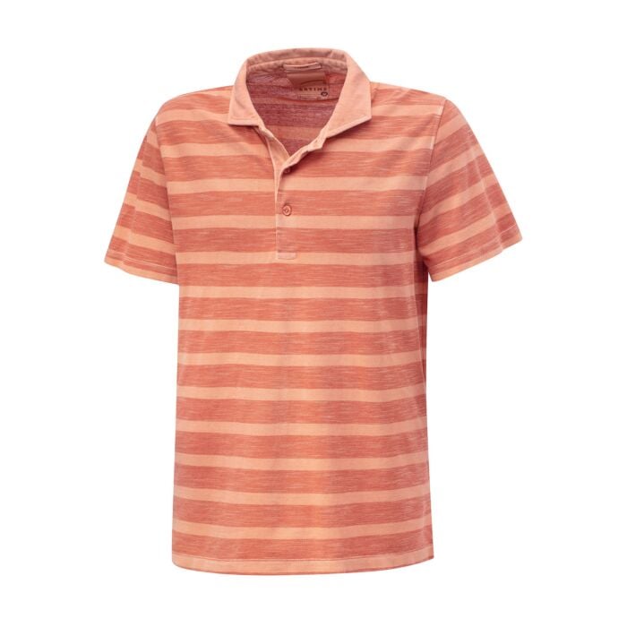 Gestreiftes Polo-Piqué Shirt, orange, XXL von Artime