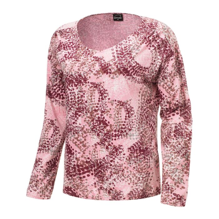 Artime Langarmshirt mit Allover-Print, rosa, XL von Artime