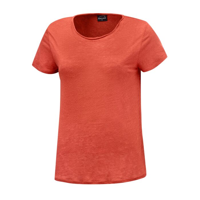 Unifarbenes Leinen T-Shirt, mandarine, XXL von Artime