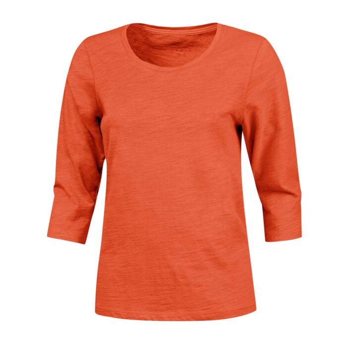 Basic 3/4 Arm Shirt Flammgarn-Optik, orange von Artime