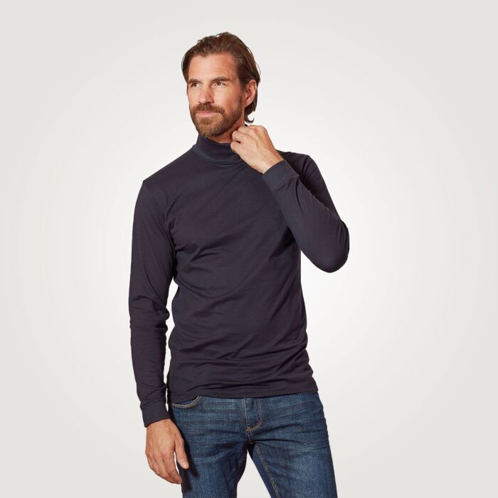 Basic Herren Rollkragen Shirt GOTS-zertifiziert, marine von Artime