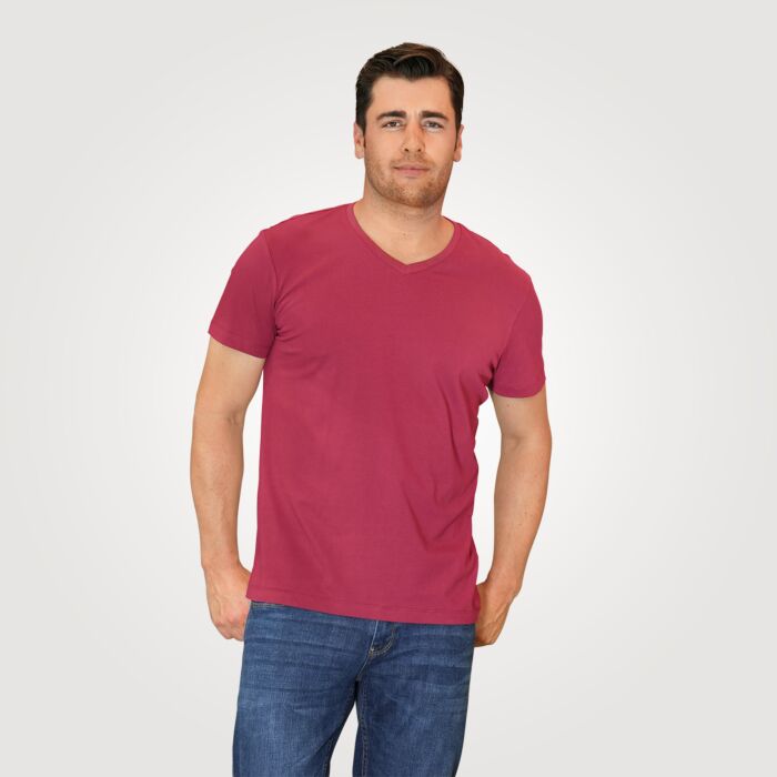 Basic Herren V-Neck T-Shirt GOTS-Zertifiziert, anthrazit, L von Artime