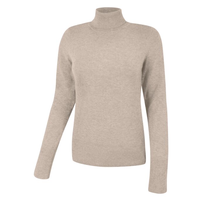 Basic Rollkragenpullover Damen uni, beige, XL von Artime