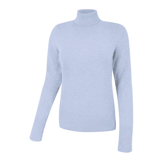 Basic Rollkragenpullover Damen uni, hellblau von Artime